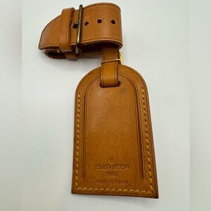 Authentic Louis Vuitton Vachetta Leather Large Luggage Tag with Poignet